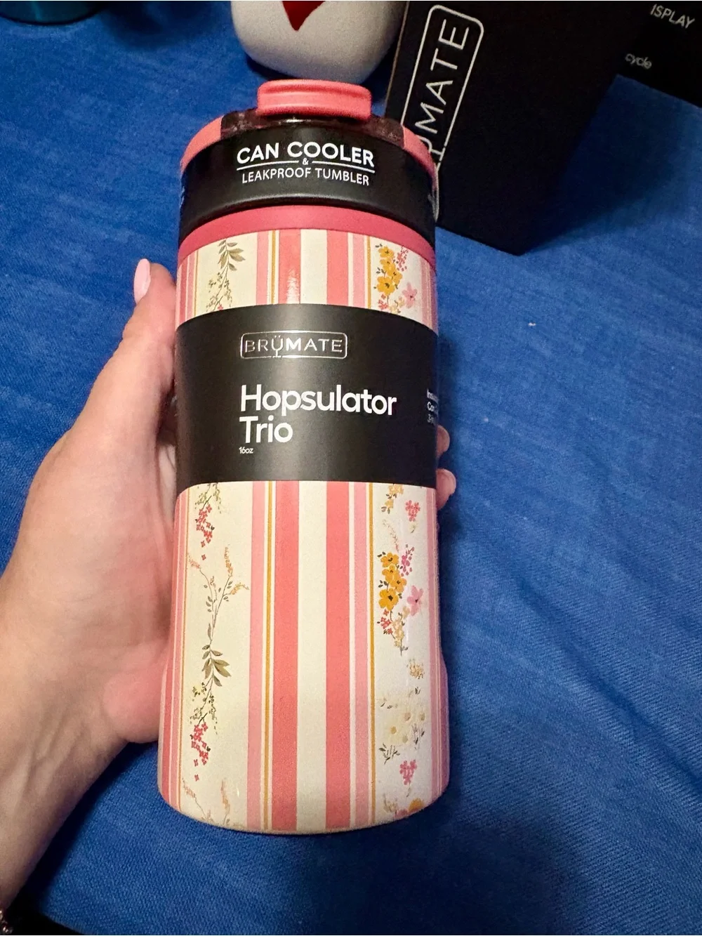 Brumate Cascading Floral 16oz Hopsulator Trio 3-in-1 Can Cooler